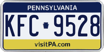 PA license plate KFC9528