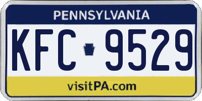 PA license plate KFC9529
