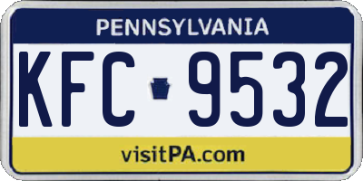 PA license plate KFC9532