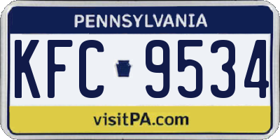 PA license plate KFC9534