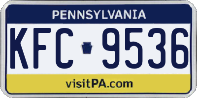 PA license plate KFC9536