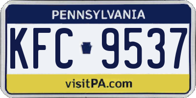 PA license plate KFC9537