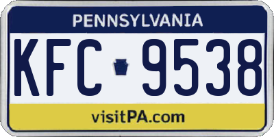 PA license plate KFC9538