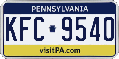 PA license plate KFC9540