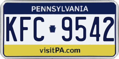 PA license plate KFC9542