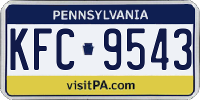PA license plate KFC9543