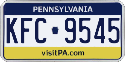PA license plate KFC9545