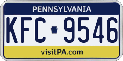 PA license plate KFC9546
