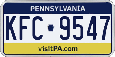PA license plate KFC9547