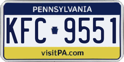 PA license plate KFC9551