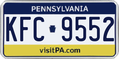 PA license plate KFC9552