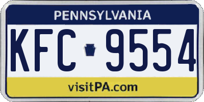 PA license plate KFC9554