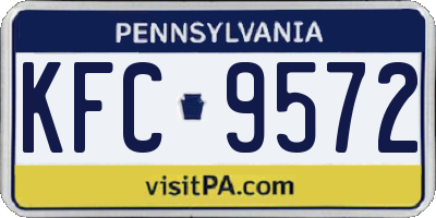 PA license plate KFC9572