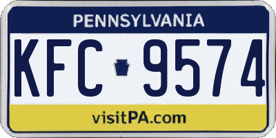 PA license plate KFC9574