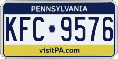 PA license plate KFC9576