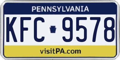 PA license plate KFC9578