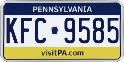 PA license plate KFC9585