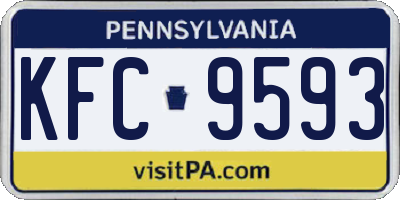 PA license plate KFC9593