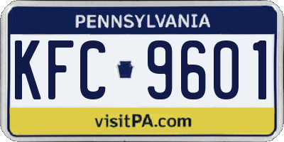 PA license plate KFC9601