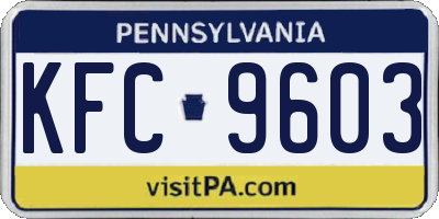 PA license plate KFC9603