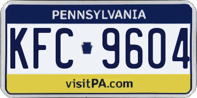 PA license plate KFC9604