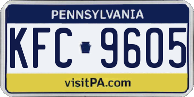 PA license plate KFC9605
