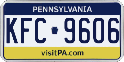 PA license plate KFC9606