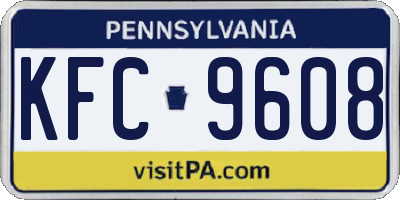 PA license plate KFC9608