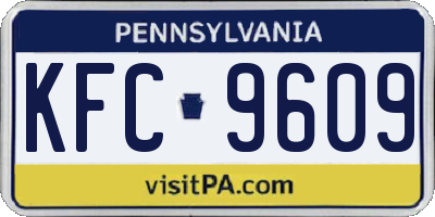 PA license plate KFC9609