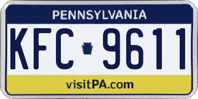PA license plate KFC9611