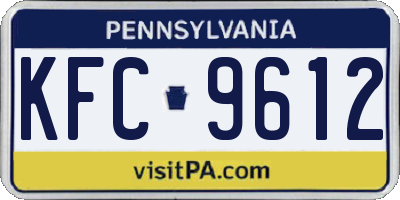 PA license plate KFC9612