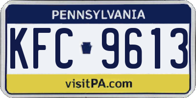 PA license plate KFC9613