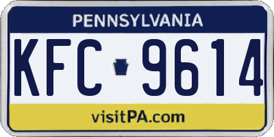 PA license plate KFC9614