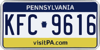 PA license plate KFC9616