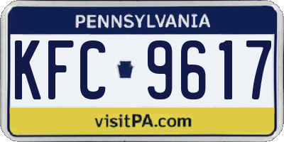 PA license plate KFC9617