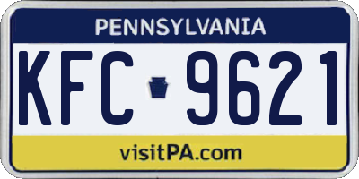 PA license plate KFC9621