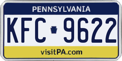 PA license plate KFC9622