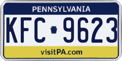 PA license plate KFC9623