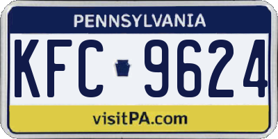 PA license plate KFC9624