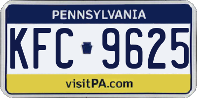 PA license plate KFC9625