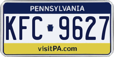 PA license plate KFC9627