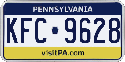 PA license plate KFC9628