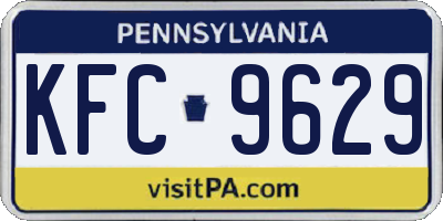 PA license plate KFC9629