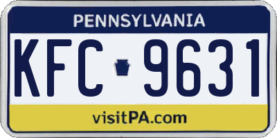 PA license plate KFC9631