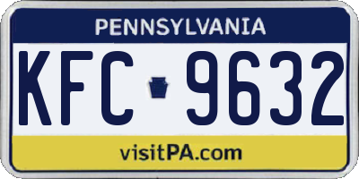 PA license plate KFC9632