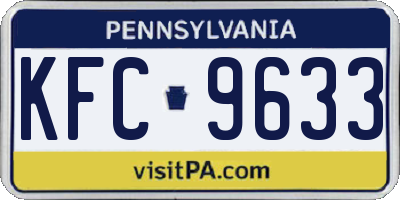 PA license plate KFC9633