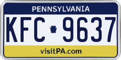 PA license plate KFC9637