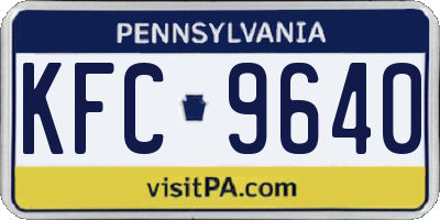 PA license plate KFC9640
