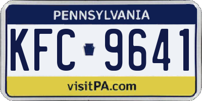 PA license plate KFC9641