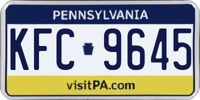 PA license plate KFC9645